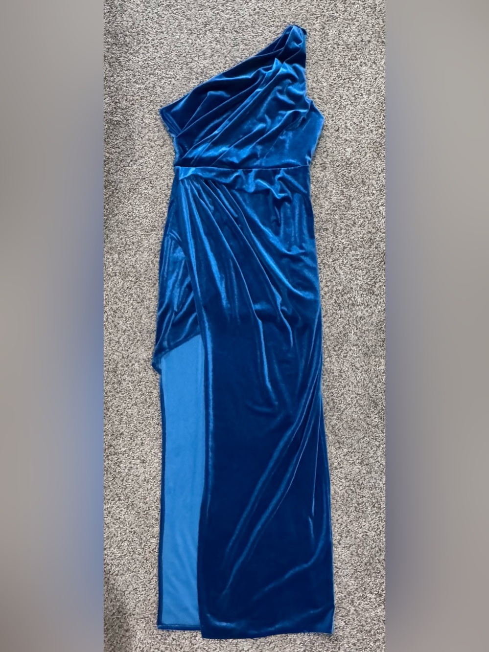 DO+BE Royal Blue Velvet High-Low Cocktail Dress Sz M